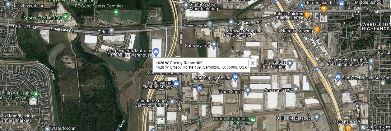 Map image of the location of ISP Inc. 